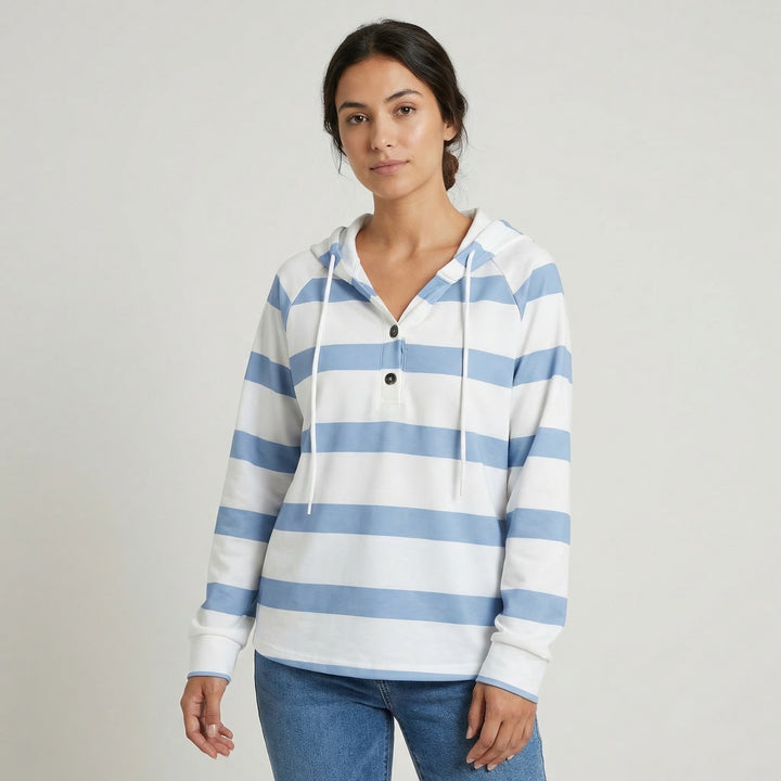Alvera | Women’s Hooded Top with Striped Design