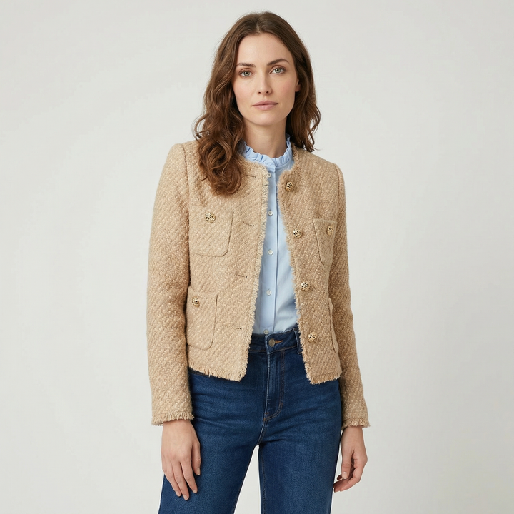 Cavira | Women’s Smart Cropped Jacket with Classic Button Detail