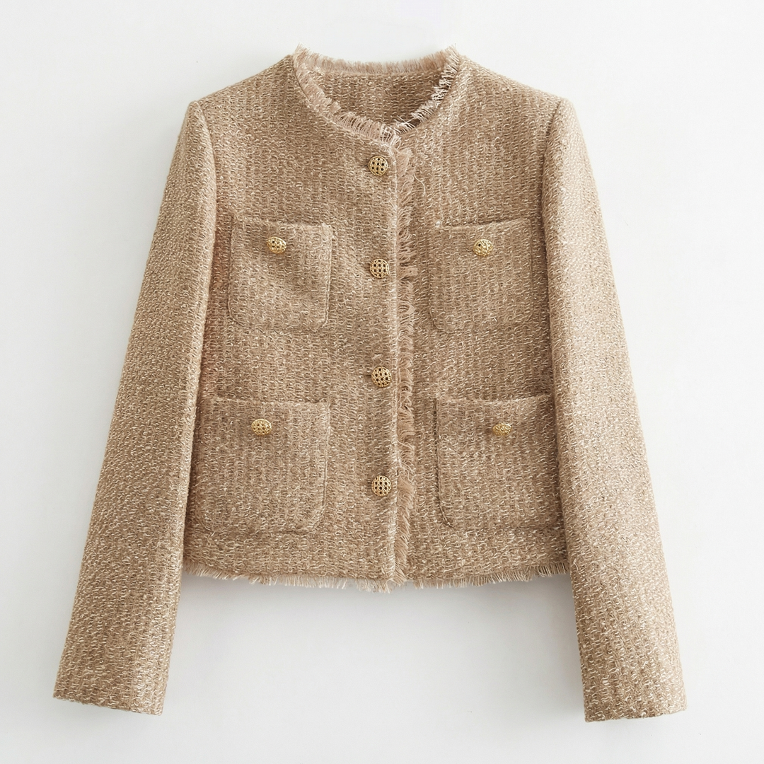 Cavira | Women’s Smart Cropped Jacket with Classic Button Detail