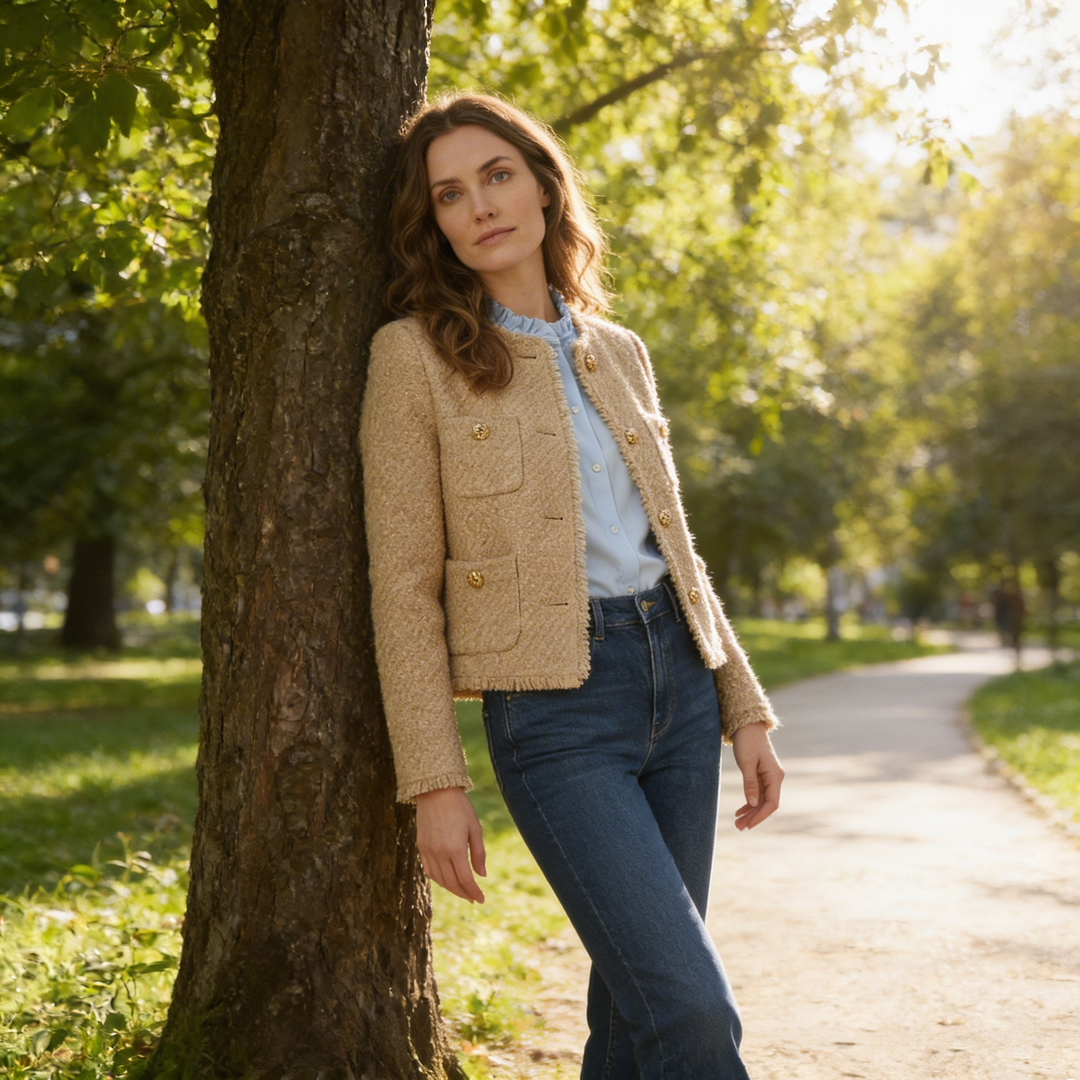 Cavira | Women’s Smart Cropped Jacket with Classic Button Detail