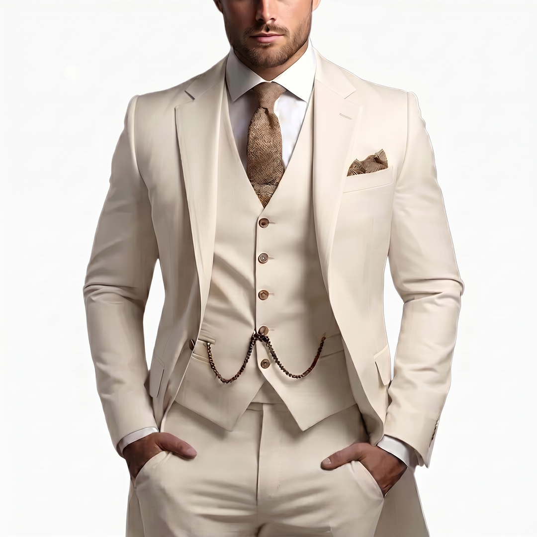 Drovian | Men’s Three-Piece Suit with tailored cut and delicate accents
