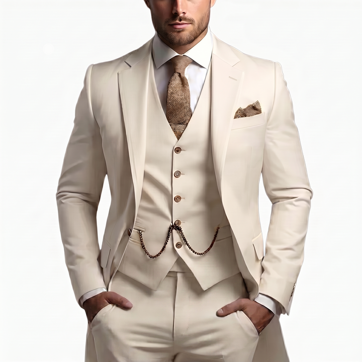 Drovian | Men’s Three-Piece Suit with tailored cut and delicate accents