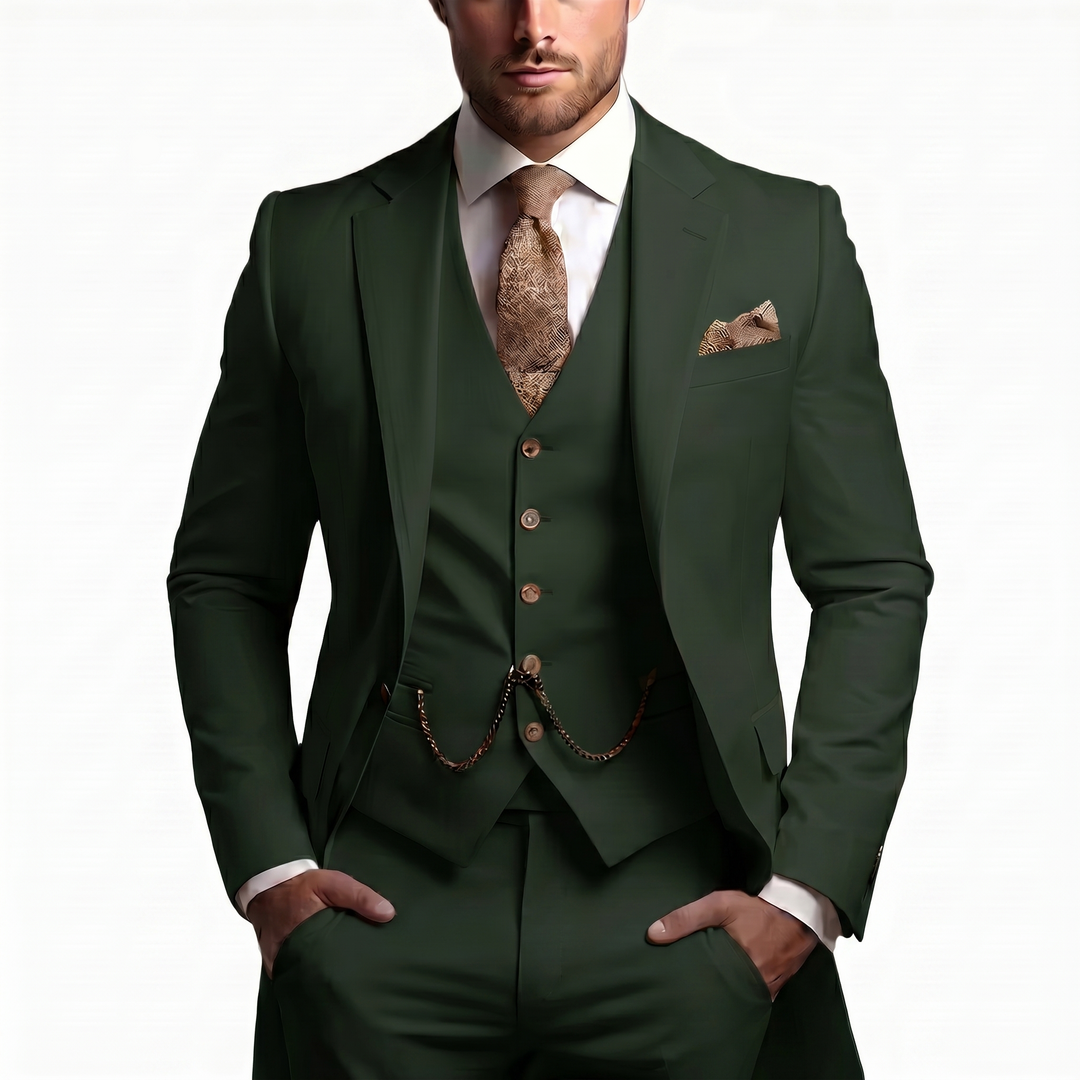 Drovian | Men’s Three-Piece Suit with tailored cut and delicate accents
