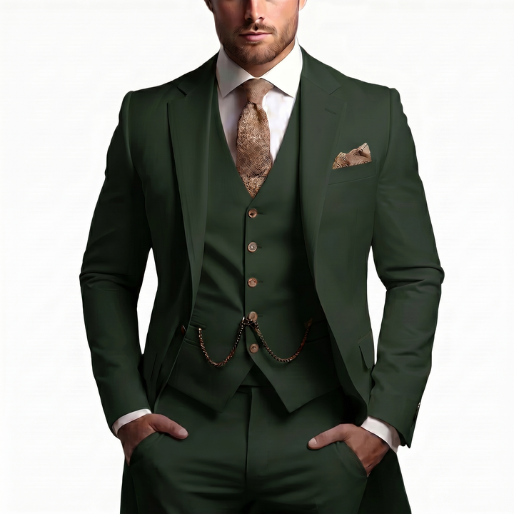 Drovian | Men’s Three-Piece Suit with tailored cut and delicate accents