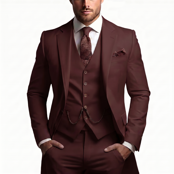 Drovian | Men’s Three-Piece Suit with tailored cut and delicate accents