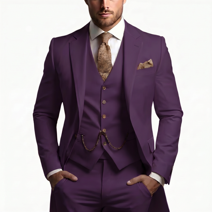 Drovian | Men’s Three-Piece Suit with tailored cut and delicate accents