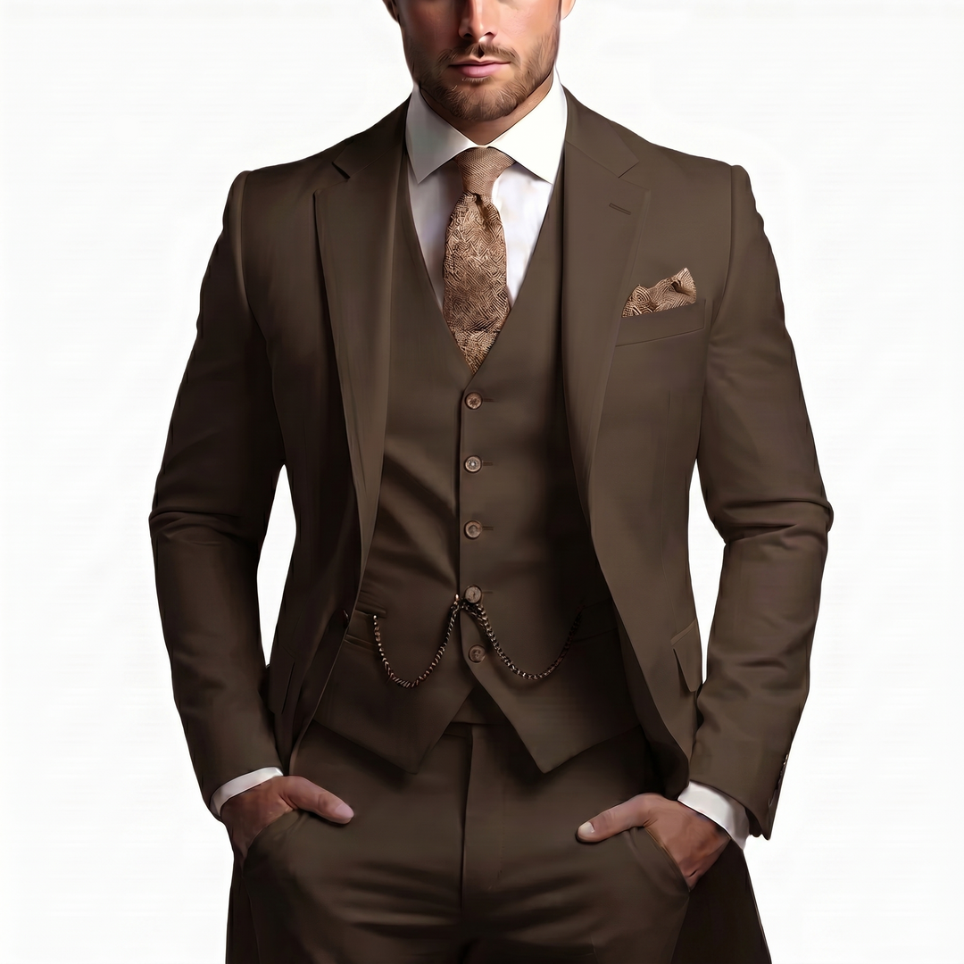 Drovian | Men’s Three-Piece Suit with tailored cut and delicate accents