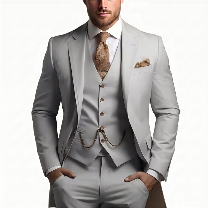 Drovian | Men’s Three-Piece Suit with tailored cut and delicate accents