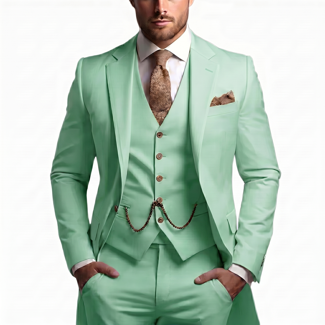 Drovian | Men’s Three-Piece Suit with tailored cut and delicate accents