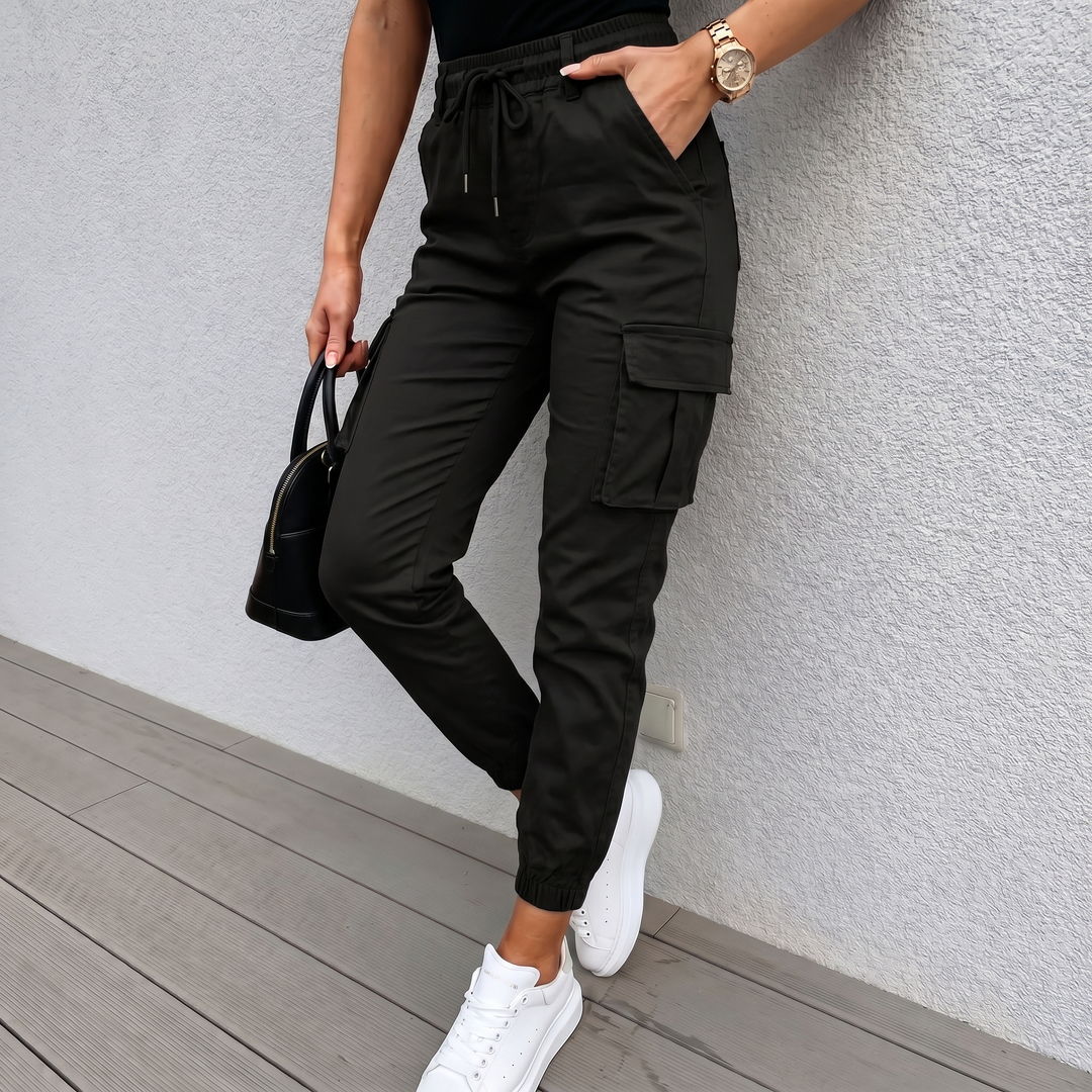 Zelvara | Women’s Cargo Trousers with tapered ankle fit
