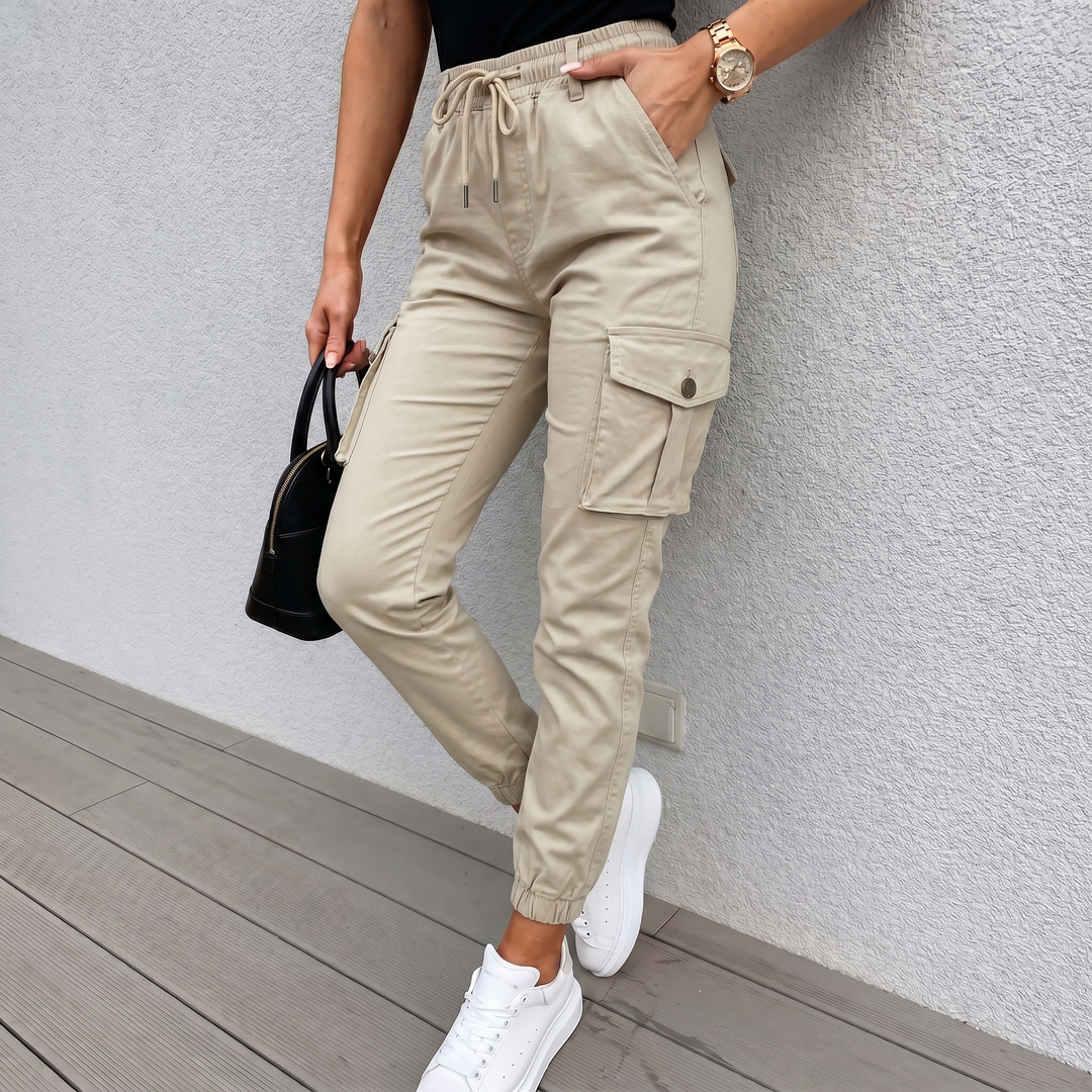 Zelvara | Women’s Cargo Trousers with tapered ankle fit