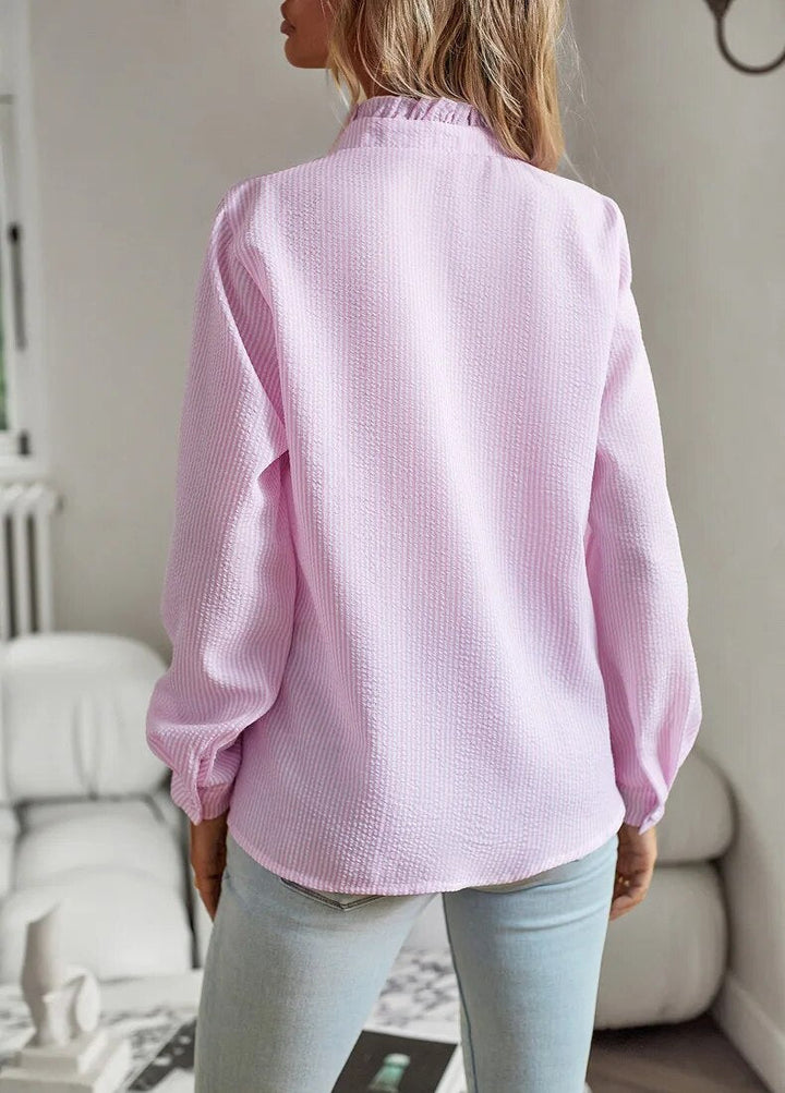 Noa | Women’s Blouse with Ruffle Front Detail