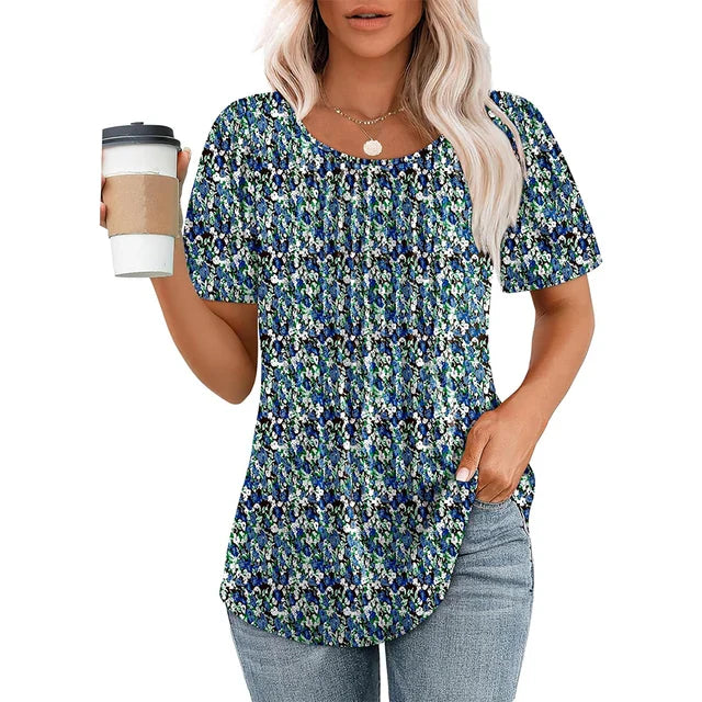 Serelle | Women’s Short Sleeve Top with a pleated front feature