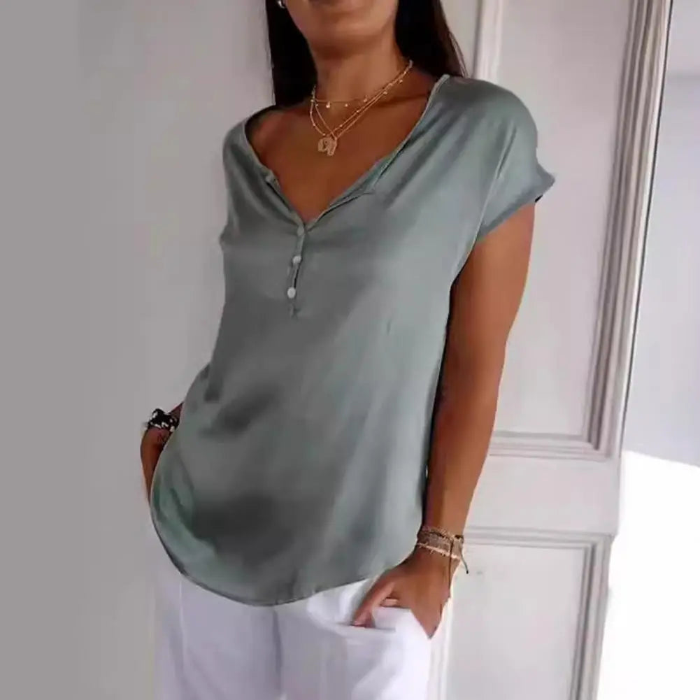Sorelle | Women’s V-Neck Top with button front detail