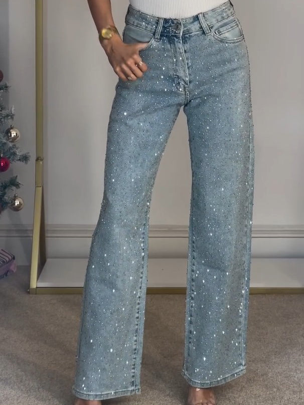 Lumira | Women’s Wide-Leg Jeans with an understated sparkle effect