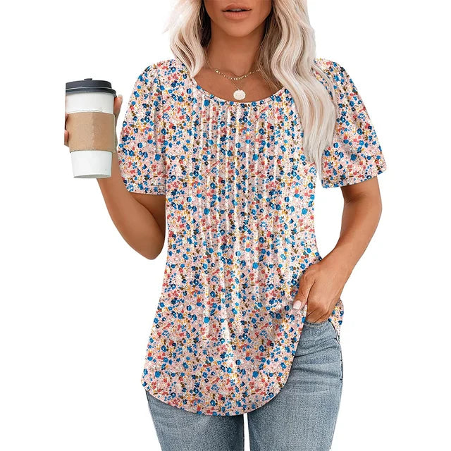 Serelle | Women’s Short Sleeve Top with a pleated front feature