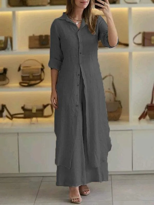 Averelle | Women’s Button-Front Maxi Dress with loose contour