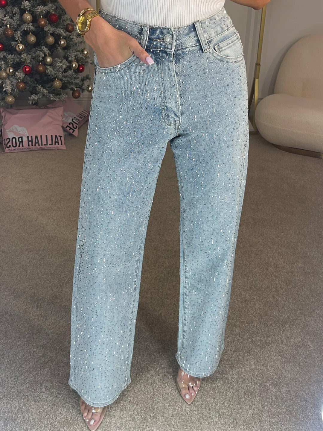 Lumira | Women’s Wide-Leg Jeans with an understated sparkle effect