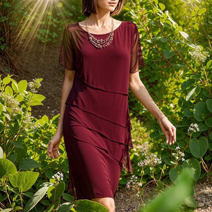 Marena | Women’s Layered Midi Dress for Elegant Occasions