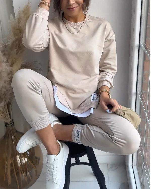 Averix | Women’s Two-Piece Lounge Set with oversized top and tapered joggers