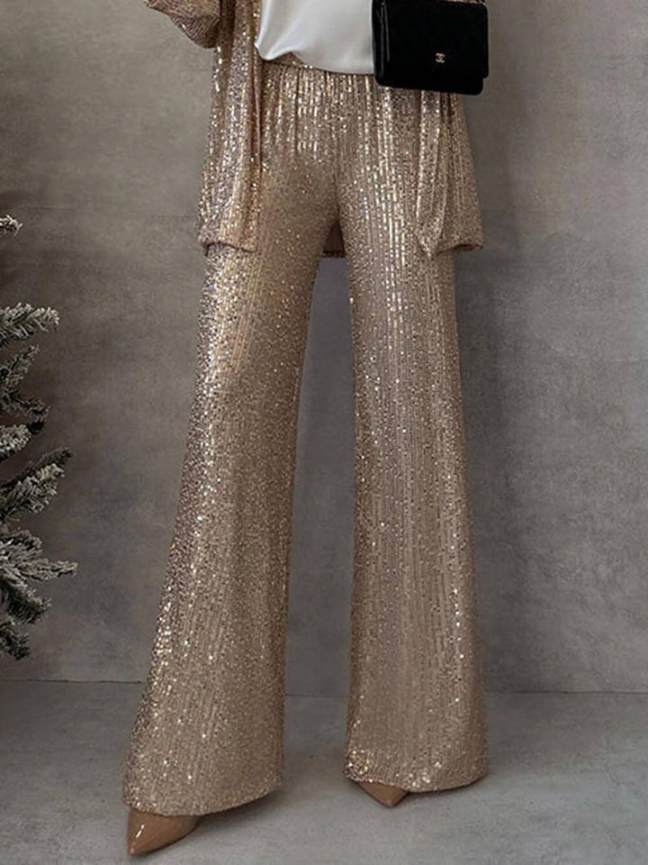 Veloura | Women’s Two-Piece Set featuring wide leg trousers