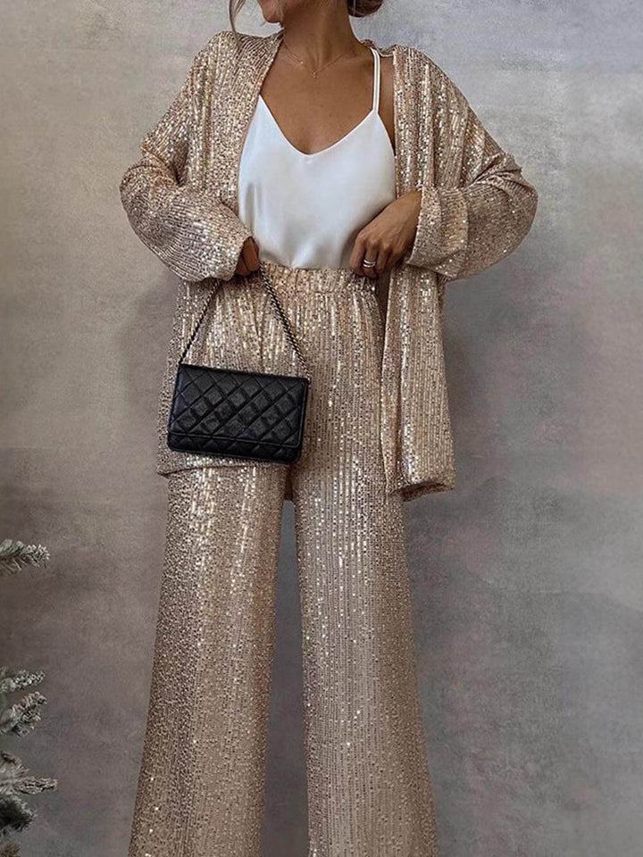 Veloura | Women’s Two-Piece Set featuring wide leg trousers