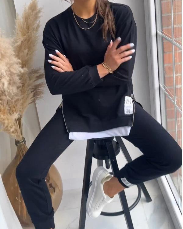 Averix | Women’s Two-Piece Lounge Set with oversized top and tapered joggers
