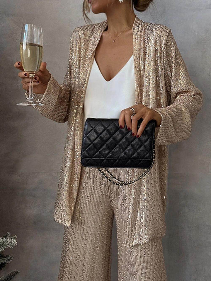 Veloura | Women’s Two-Piece Set featuring wide leg trousers
