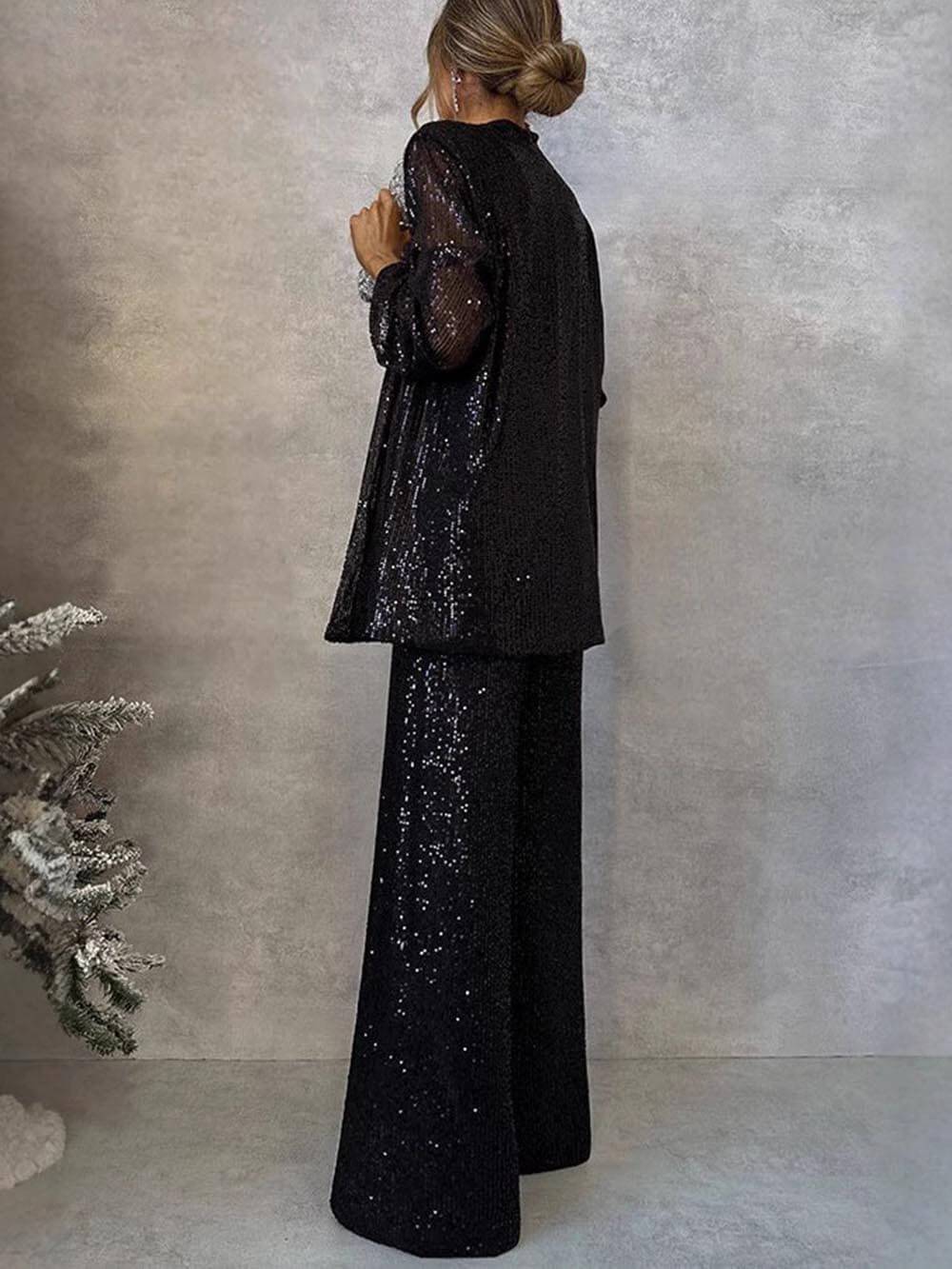 Veloura | Women’s Two-Piece Set featuring wide leg trousers