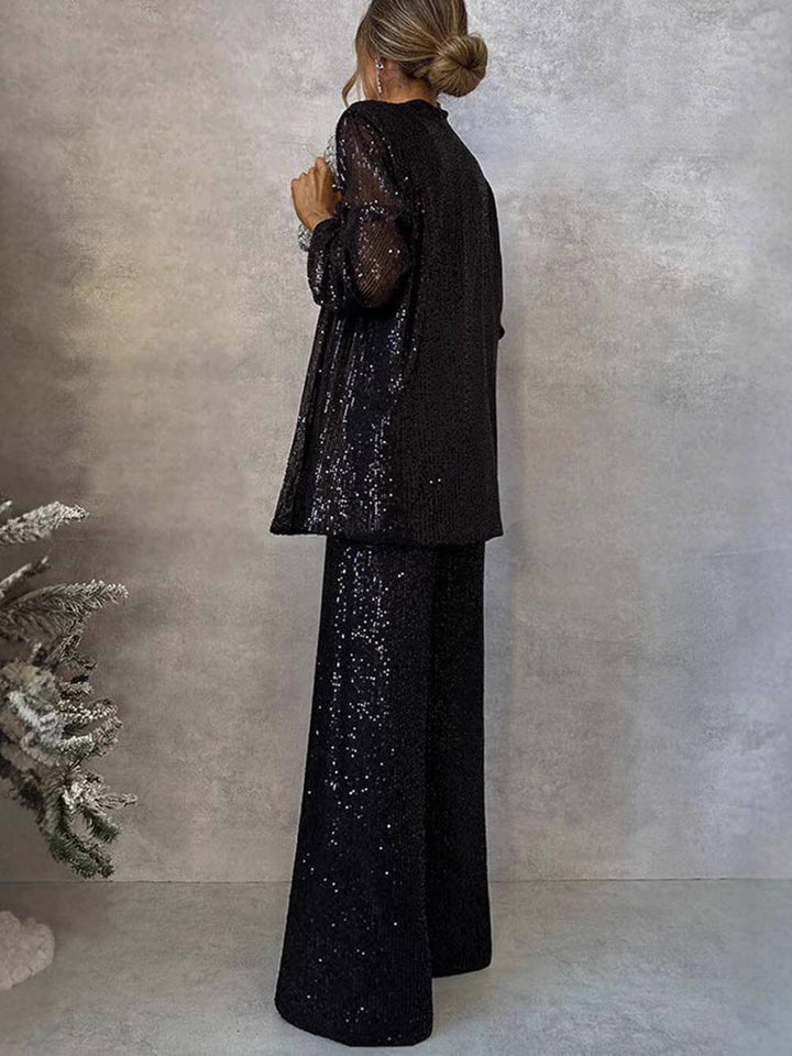 Veloura | Women’s Two-Piece Set featuring wide leg trousers