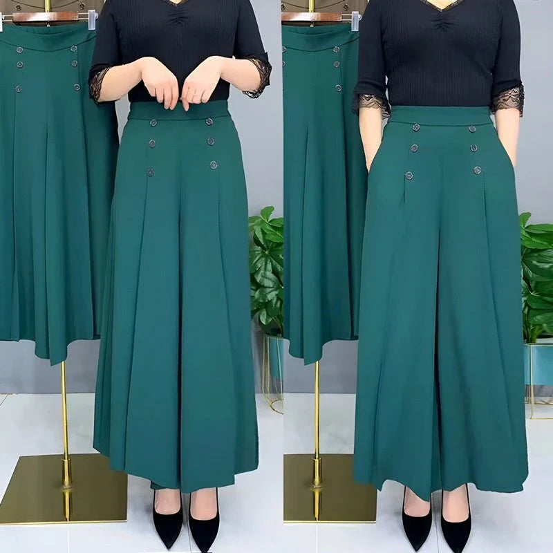 Ravellea | Women’s Wide-Leg Trousers with button detail and flowing design