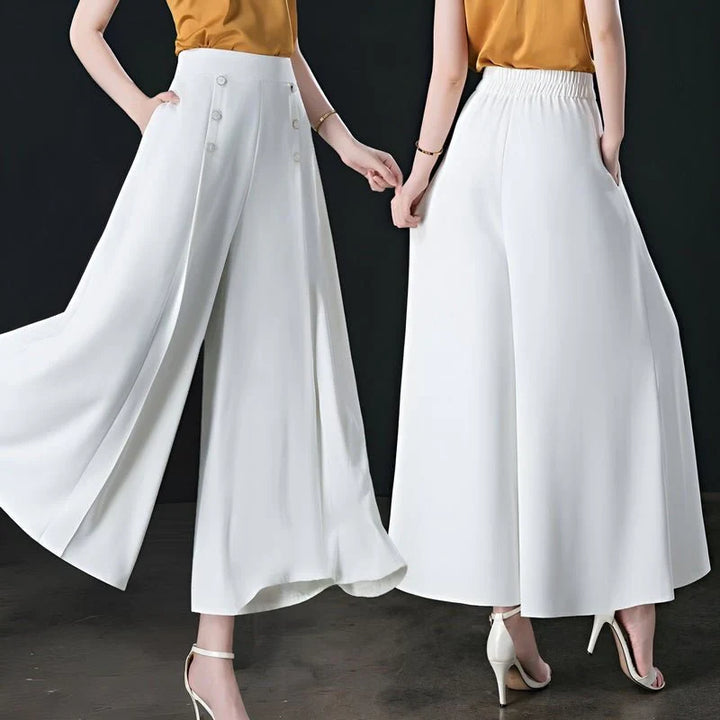 Ravellea | Women’s Wide-Leg Trousers with button detail and flowing design