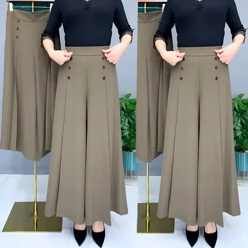 Ravellea | Women’s Wide-Leg Trousers with button detail and flowing design