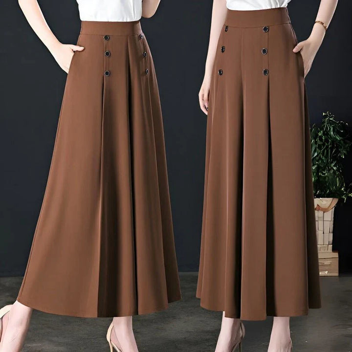 Ravellea | Women’s Wide-Leg Trousers with button detail and flowing design