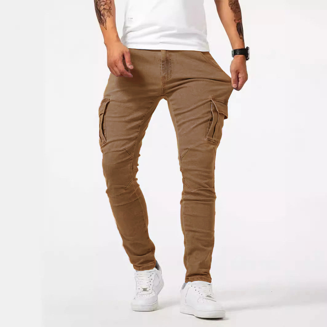 Harry | Men's Stretch Cargo Trousers With Side Pockets