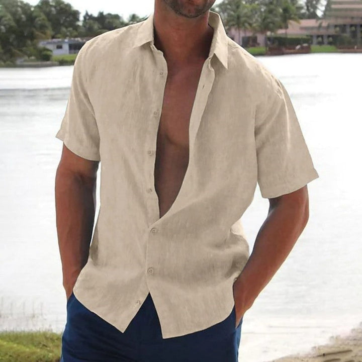 Selvaron | Men’s Short Sleeve Shirt with easy-wear open-front piece