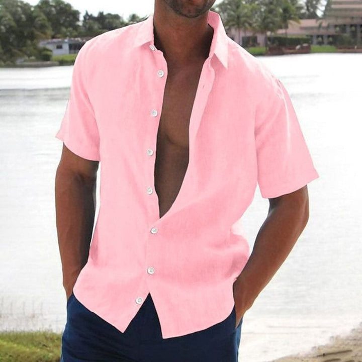 Selvaron | Men’s Short Sleeve Shirt with easy-wear open-front piece