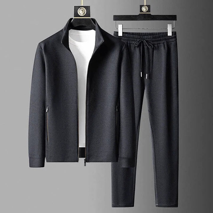 Kaelron | Men’s Two-Piece Set with zip-through jacket styled with tapered bottoms