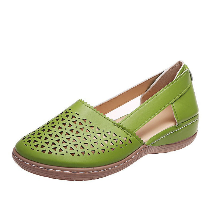 Lurexa | Women’s Slip-On Flats with perforated detail and open-back design