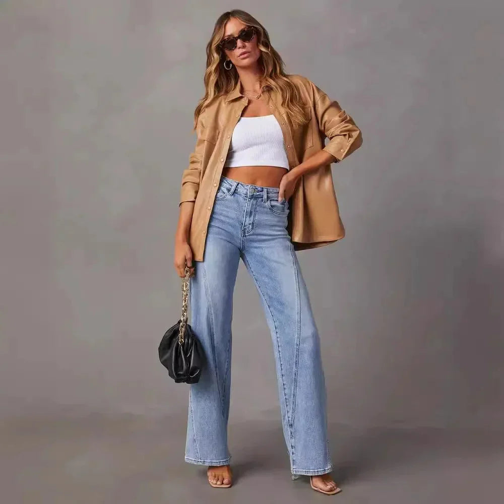 Alviera | Women’s Wide Leg Jeans with Loose Fit Design