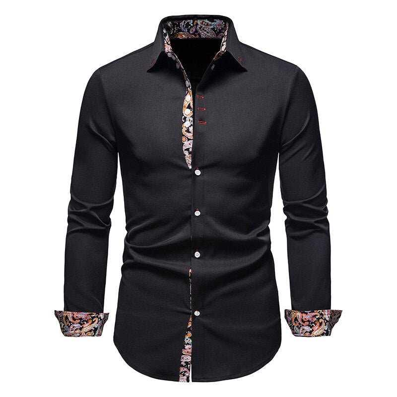 Vireo | Men’s Button-Up Shirt with highlighted edge trim