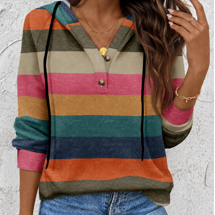 Alvera | Women’s Hooded Top with Striped Design