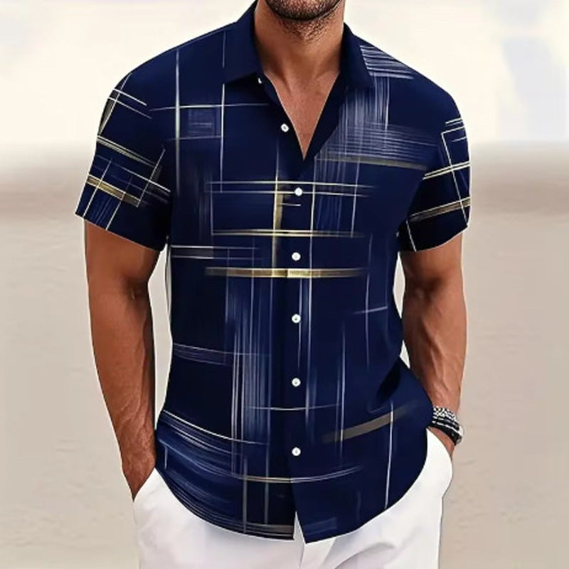 Cavro | Men’s Slim Fit Shirt featuring Micro Pattern