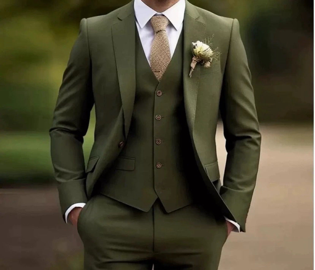 Velmoro | Men’s Three-Piece Suit with sharp formal refinement