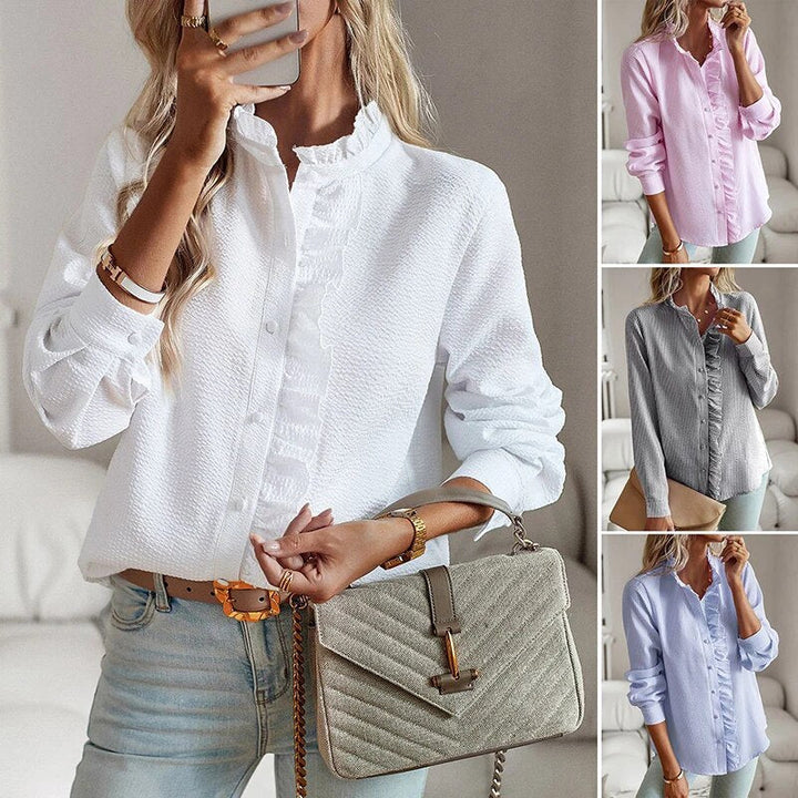 Noa | Women’s Blouse with Ruffle Front Detail