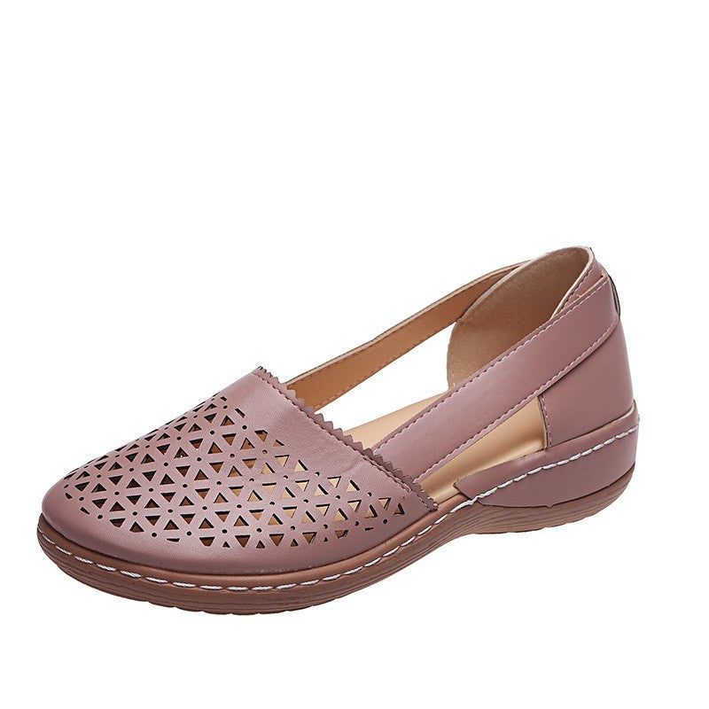 Lurexa | Women’s Slip-On Flats with perforated detail and open-back design