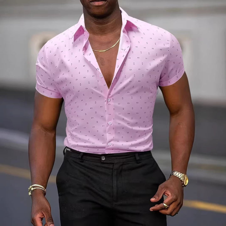 Cavro | Men’s Slim Fit Shirt featuring Micro Pattern