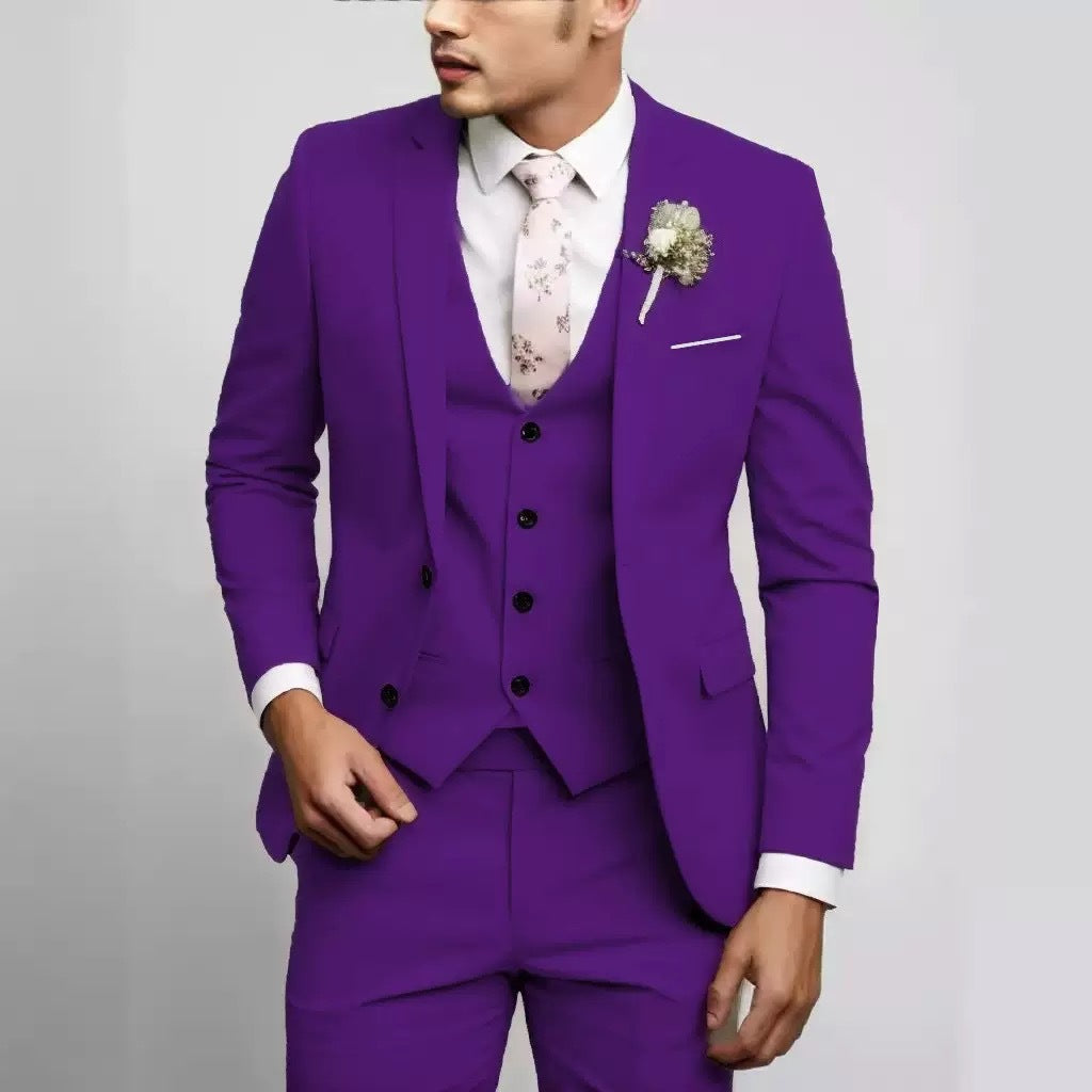Velmoro | Men’s Three-Piece Suit with sharp formal refinement