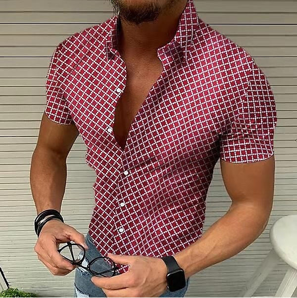 Cavro | Men’s Slim Fit Shirt featuring Micro Pattern