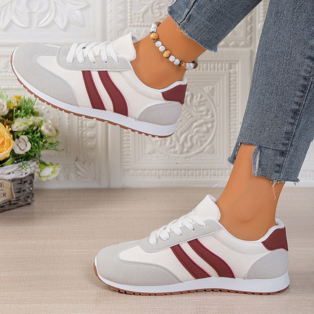 Lyvessa | Women’s Lace-Up Trainers with contrast panels and sporty look